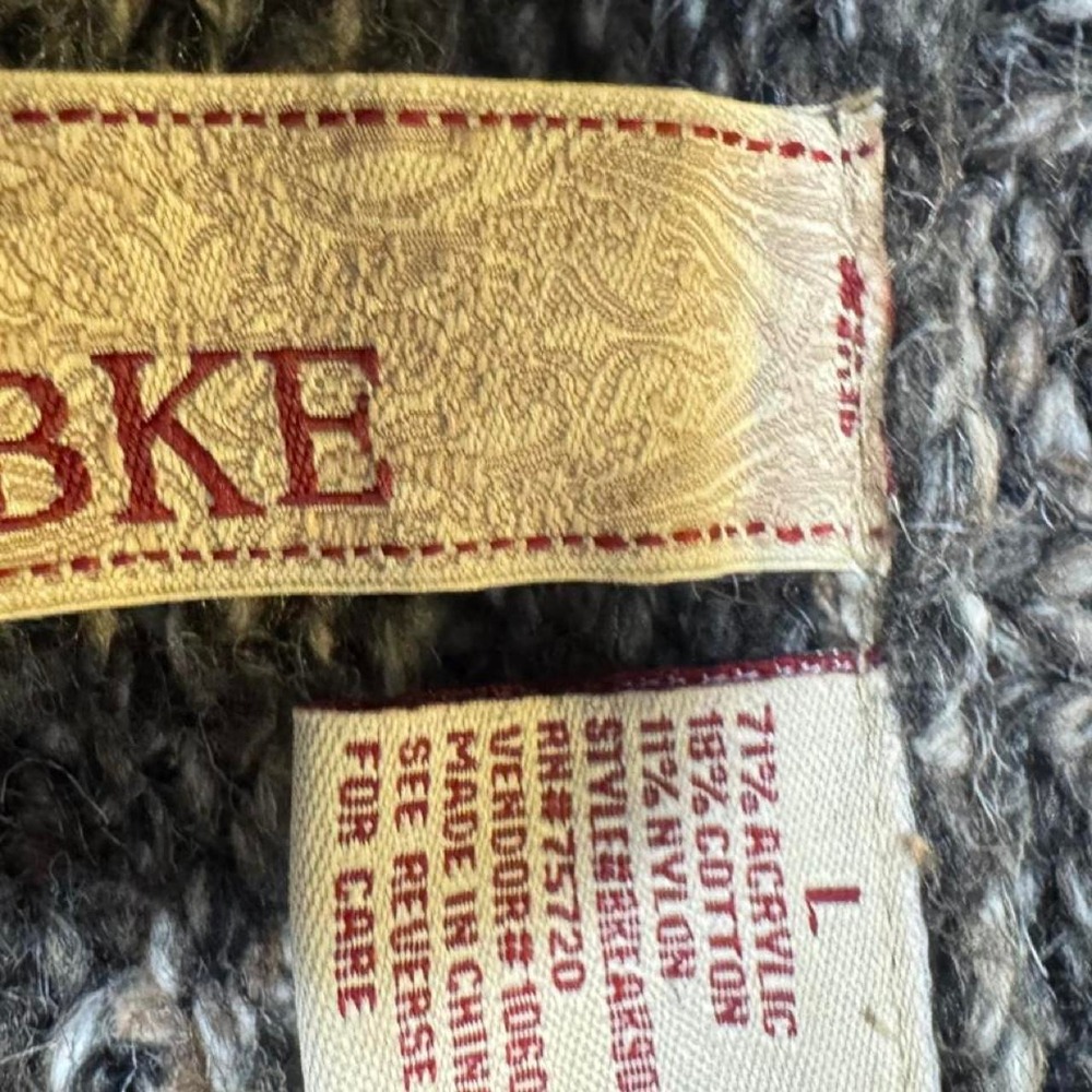 BKE Chunky Knit Asymmetrical Zip Cardigan Sweater Large - Picture 3 of 3